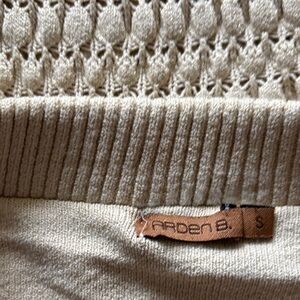 Arden B Beige Textured Cardigan